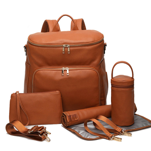 Leather nappy 2025 bag backpack