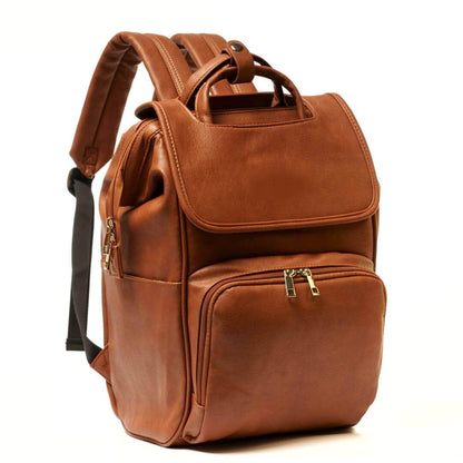 La majestic leather diaper bag backpack