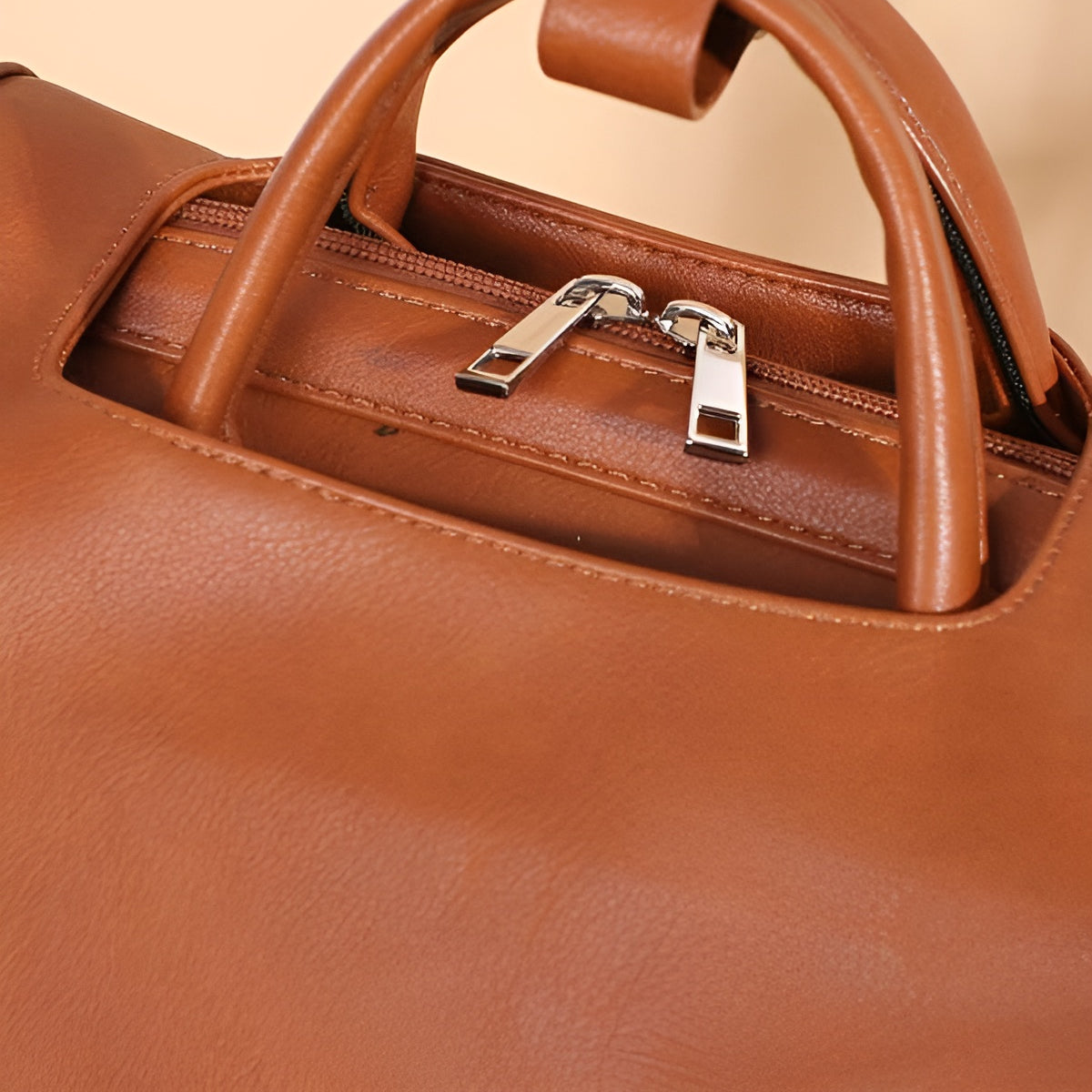 Quality of our leather diaper bag